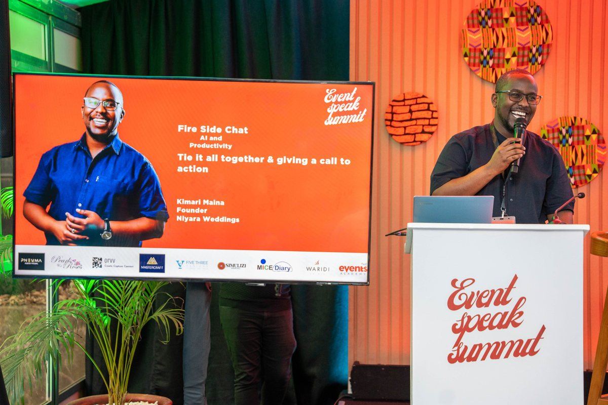 Two hosts on stage at the Event Speak Summit 2025
